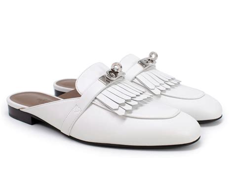 hermes oz mules white|HERMES Calfskin Oz Mules 39 White 1493067 .